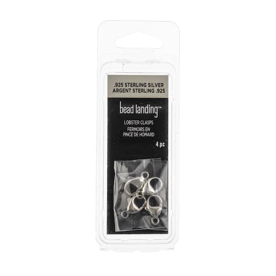 6 Packs: 4 ct. (24 total) Sterling Silver Large Lobster Clasps by Bead Landing™